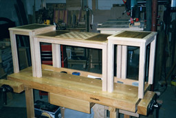 Click for slide of making the chess board in Kelly's coffee table.